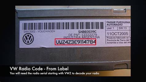 BMW VIN Decoder. . Vw radio code from vin number